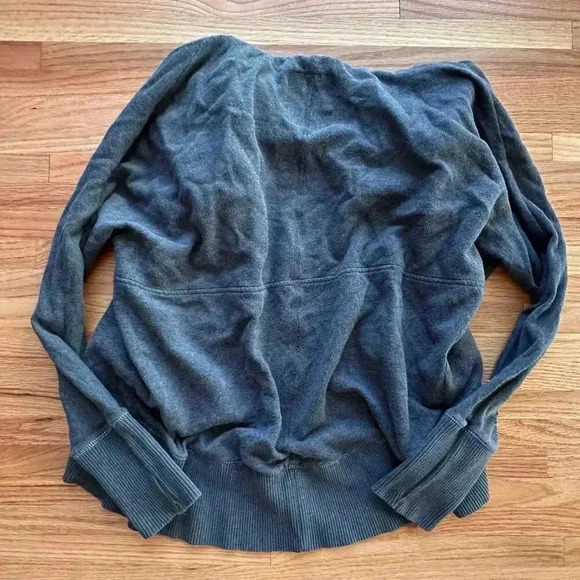 VINTAGE x AEROPOSTALE y2k  Dark Gray Cozy Grandpa Sweater | Size Large - Picture 3 of 9
